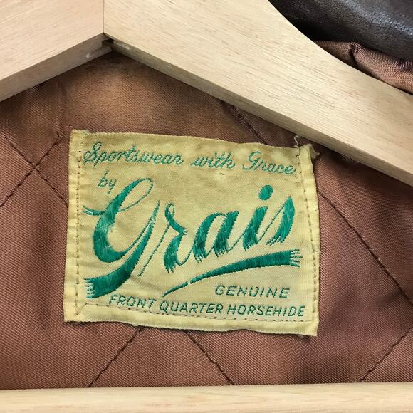 Vintage 1950s Horsehide Motorcycle Jacket Grais Sportswear Chicago Mens M - Picture 5 of 9